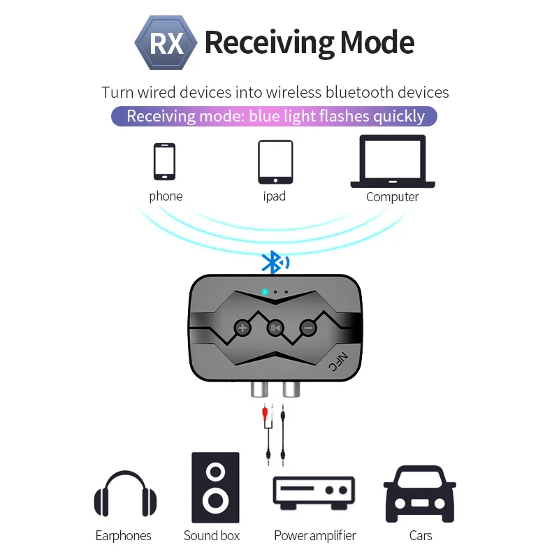 Convertisseur de lecteur audio sans fil compatible Bluetooth, récepteur de musique, dongle stéréo, appel mains libres, USB, NDavid, BTpig, 3.5mm, Mm x 2RCA