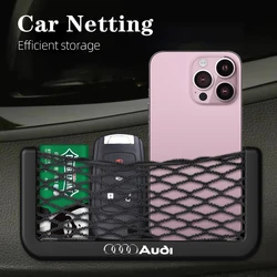 1Pcs Car Storage Net Pocket Mesh Organizer Accessories For Audi Sline A3 A1 A4 B8 B7 A6 C7 A5 A7 A8 B9 B6 C6 Q2 Q3 Q5 Q7 Q8 TT