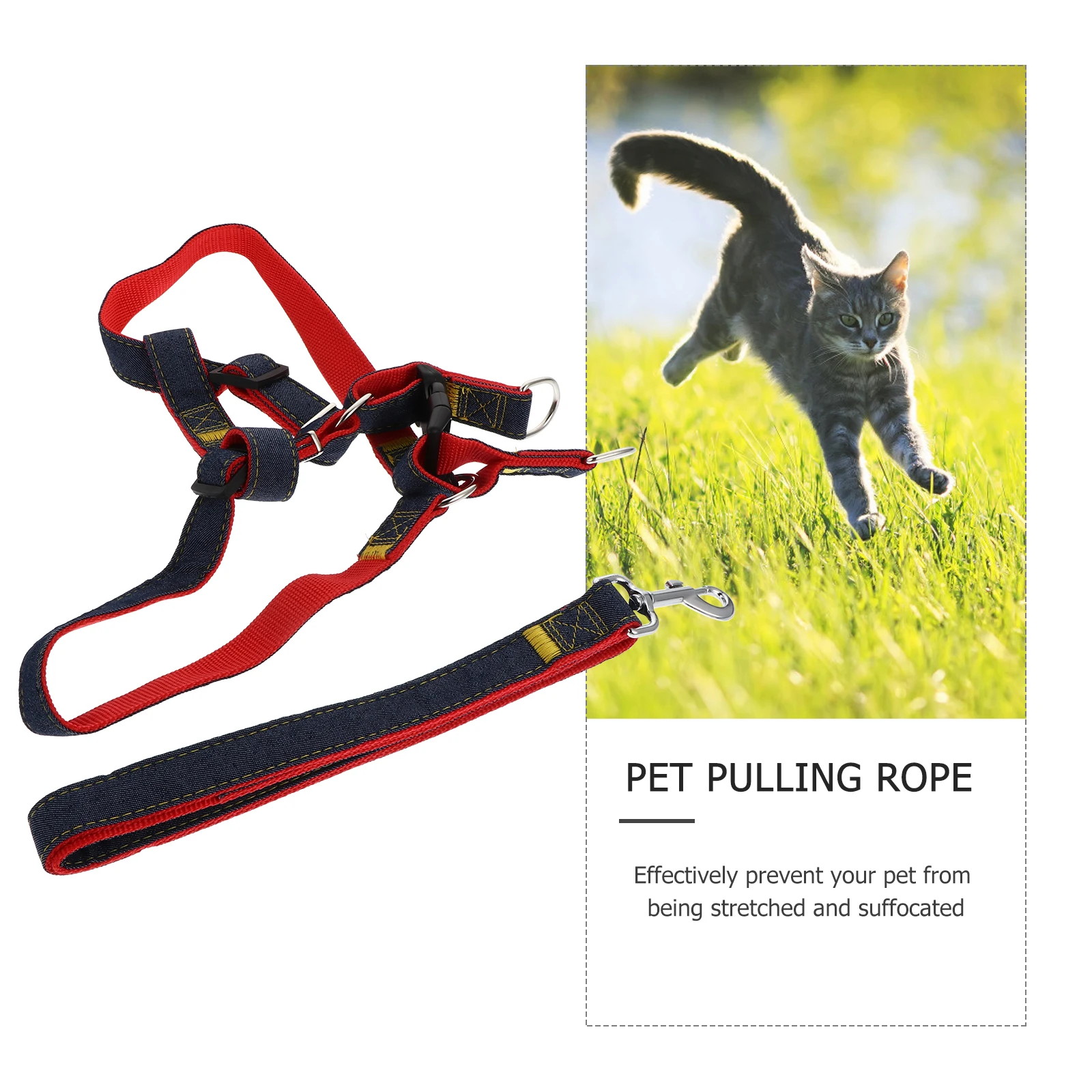 

Pet Harness Chest Strap Leash Dog Traction Rope Small Pulling Vest Belts Loop Quick Buckle Stable Fit
