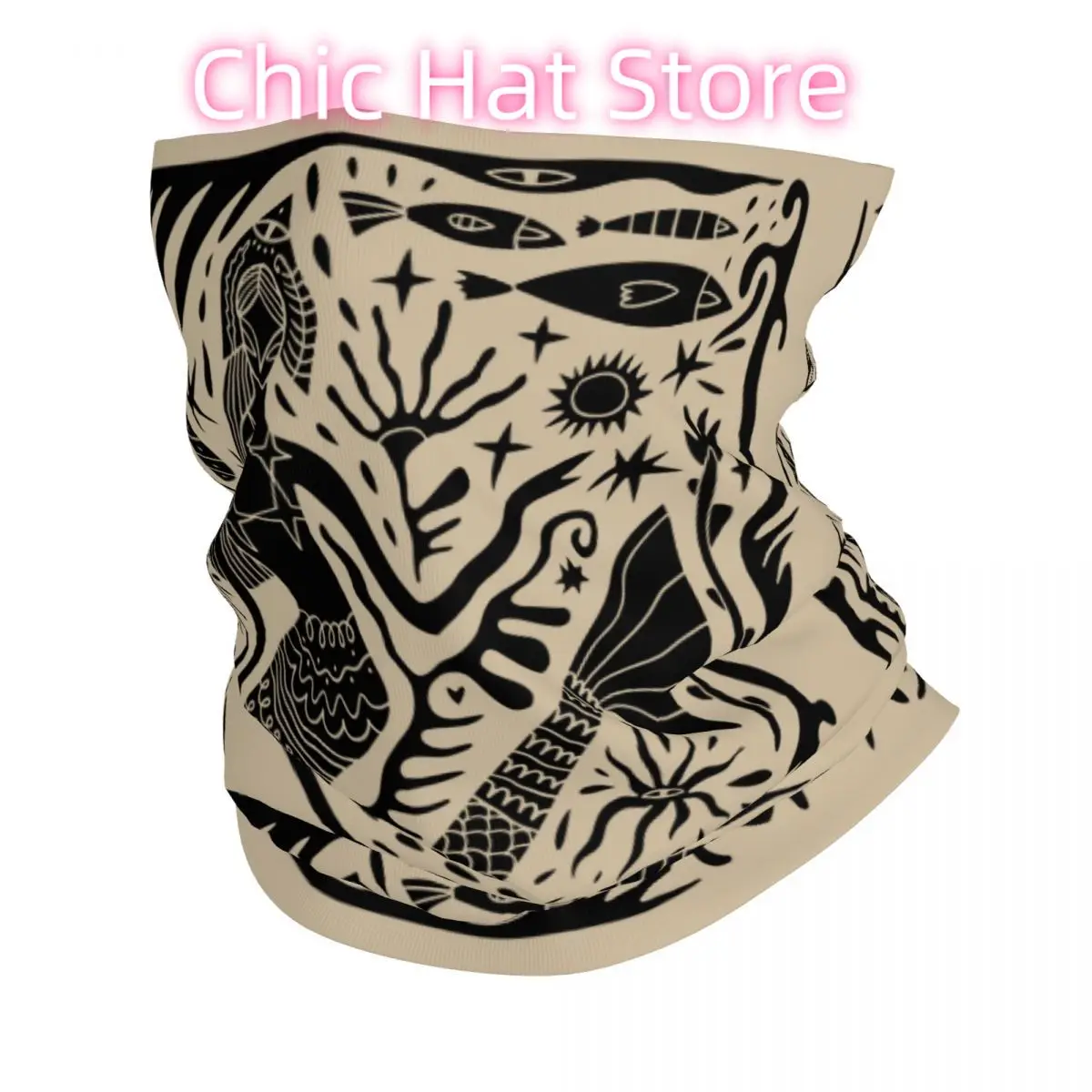 Mythical Mermaid Totem (2) Scarf Neckerchief Neck Face Mask Polyester