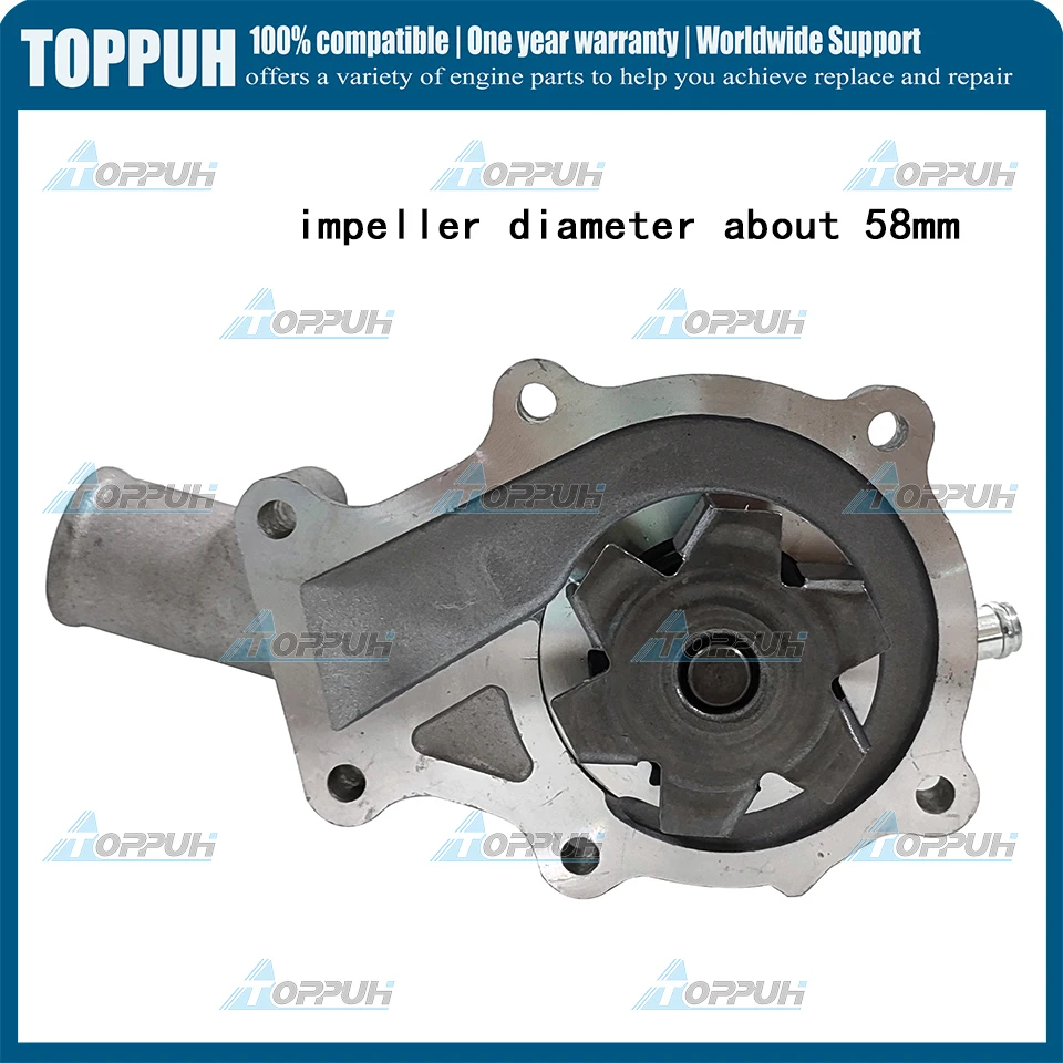 16251-73034 Water Pump impeller diameter about 58mm for Kubota D1505 D1005 D1105 V1305 V1505 F2260 F2560