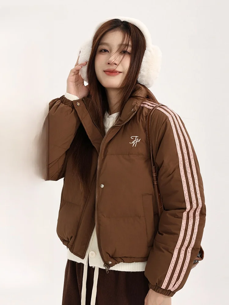 

Yang Pao Pao Women's Short Thickened Cotton Jacket Stand Collar Warm Slimming Outerwear Korean Style Commute Fashion