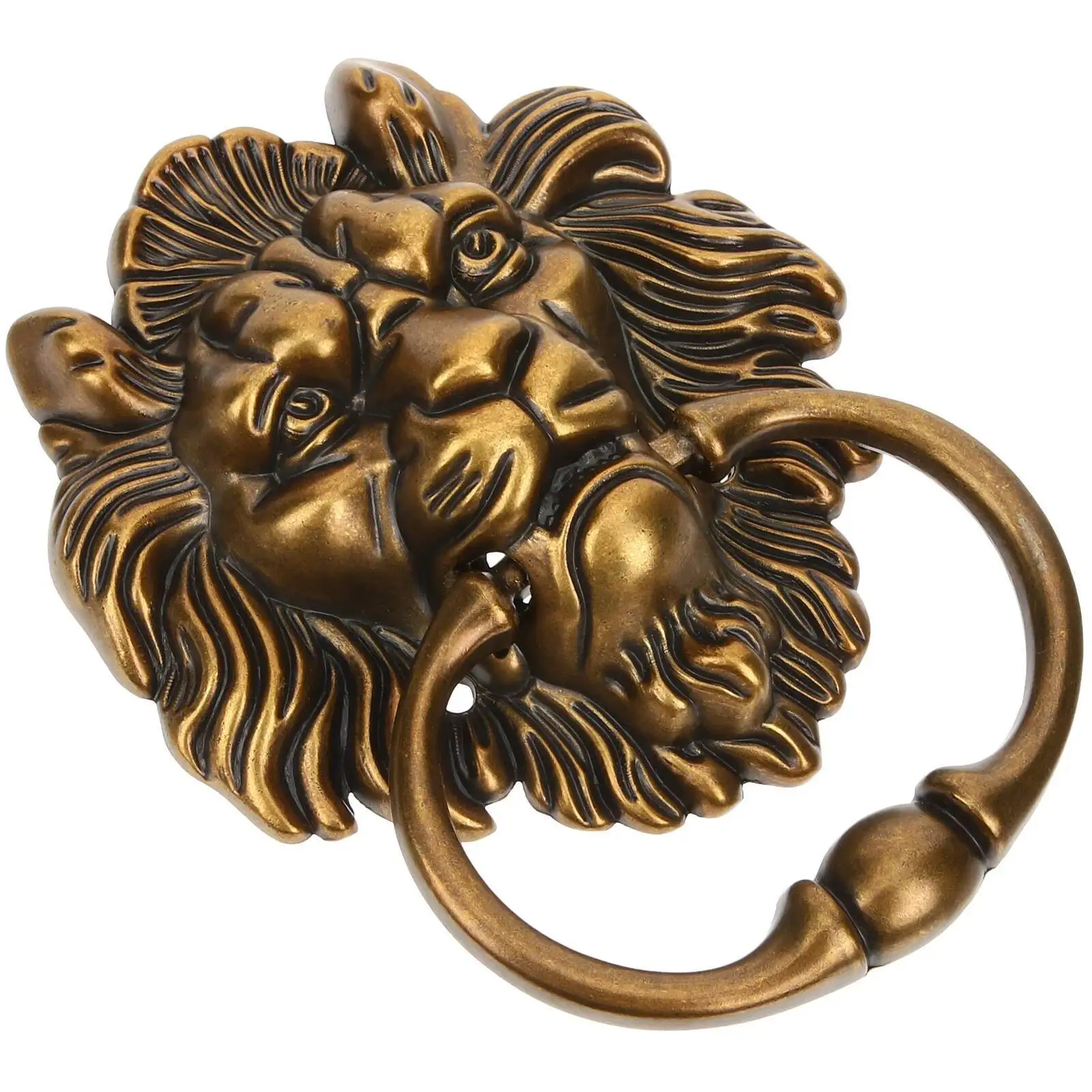 Zinc Alloy Lion Head Door Handle Cabinet Vintage Wardrobe Furniture Knobs Drawer Pulls