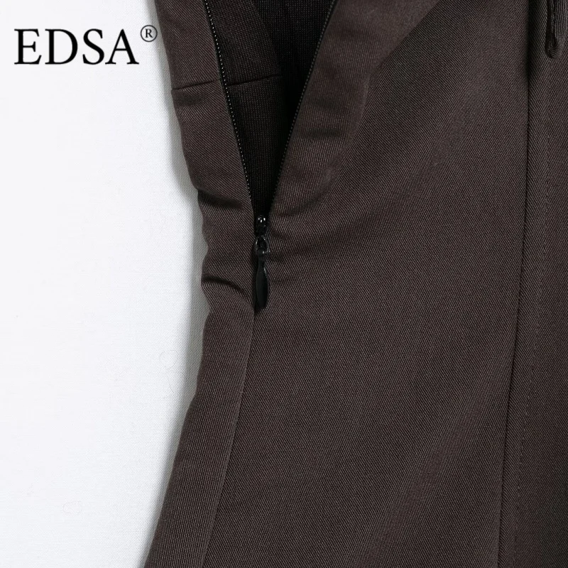 EDSA femmes chemisier extensible avec bretelles arcs décolleté droit fermeture éclair latérale été Sexy dos nu femmes hauts