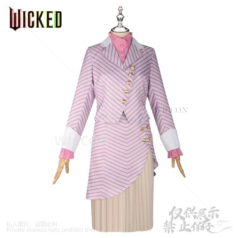 Anime Glinda Cosplay Wicked Movie Cute Pink Dress Uniform Suit Wigs For Woman Girls Halloween Christmas Roleplay Cos Customized