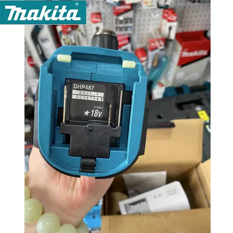 Imagem -03 - Furadeira de Impacto sem Fio Motor sem Escova Martelo Compacto Chave de Fenda Recarregável Ferramentas Elétricas 18v Lxt Makita-dhp487