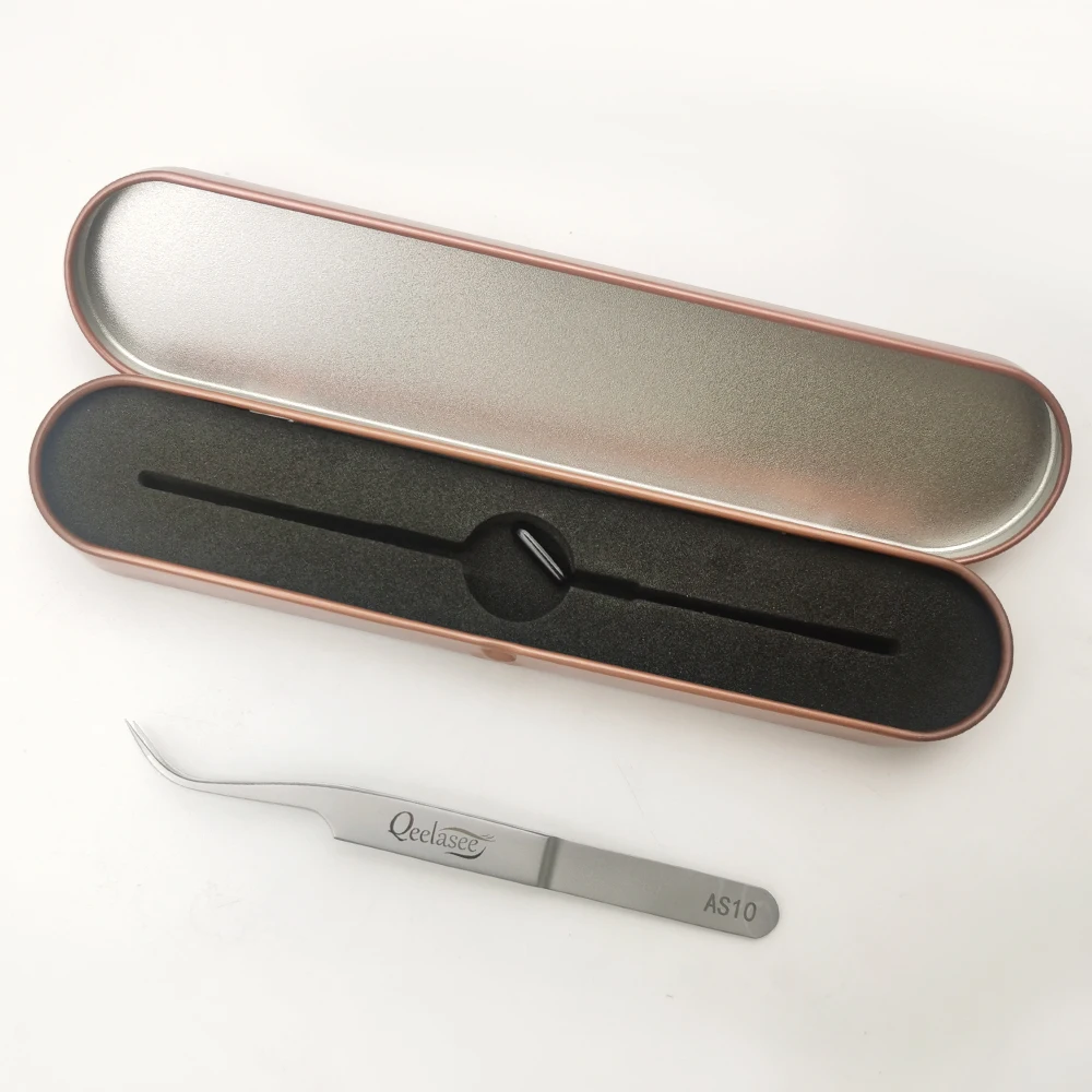Qeelasee AS10 Wimpernpinzette aus Edelstahl, 2 Stück/Set, Volumen-Pinzette für Wimpernverlängerungen, Professionelle Make-up-Pinzette – Detail 7