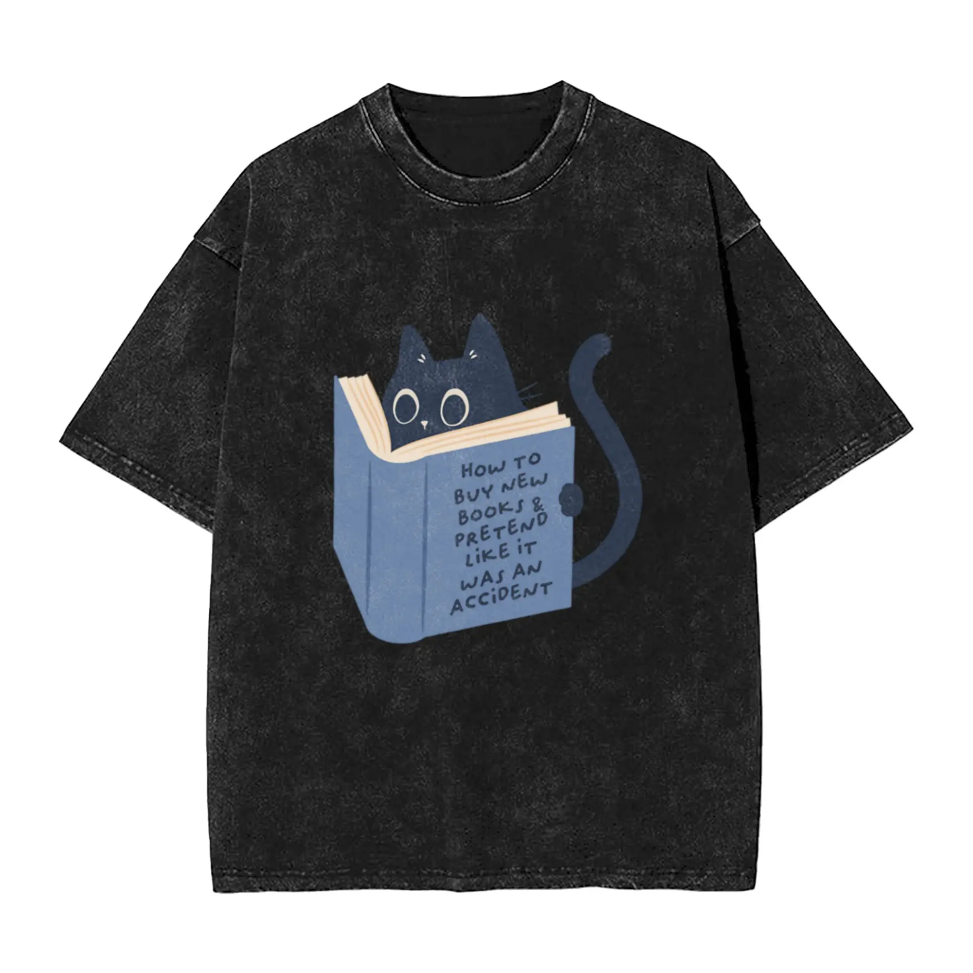 how to buy new books Classic Trendy A Washed T Shirt Men's Women's Oversized Cotton Tees Tops