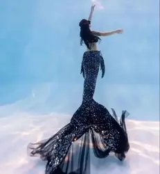 Mermaid Tail Swimsuit Oceanarium Shooting Performance Fish Skin Sequins Adult Swimming Sports Play Mermaid Character Costume