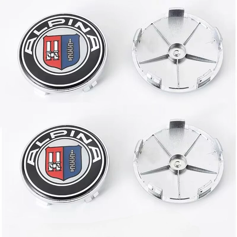 4pcs ALPINA 56mm 60mm 65mm 68mm Car Wheel Hub Center Caps Rims Dust-Proof Cover Badge Logo Emblem For Auto Exterior Accessories