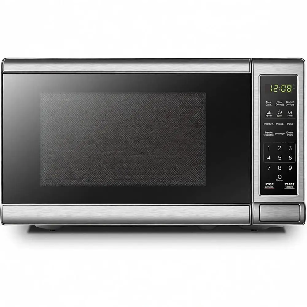 

Digital 700W Microwave Oven with Child Lock, Stainless Steel, 0.7 Cu.ft, Push-Button Door