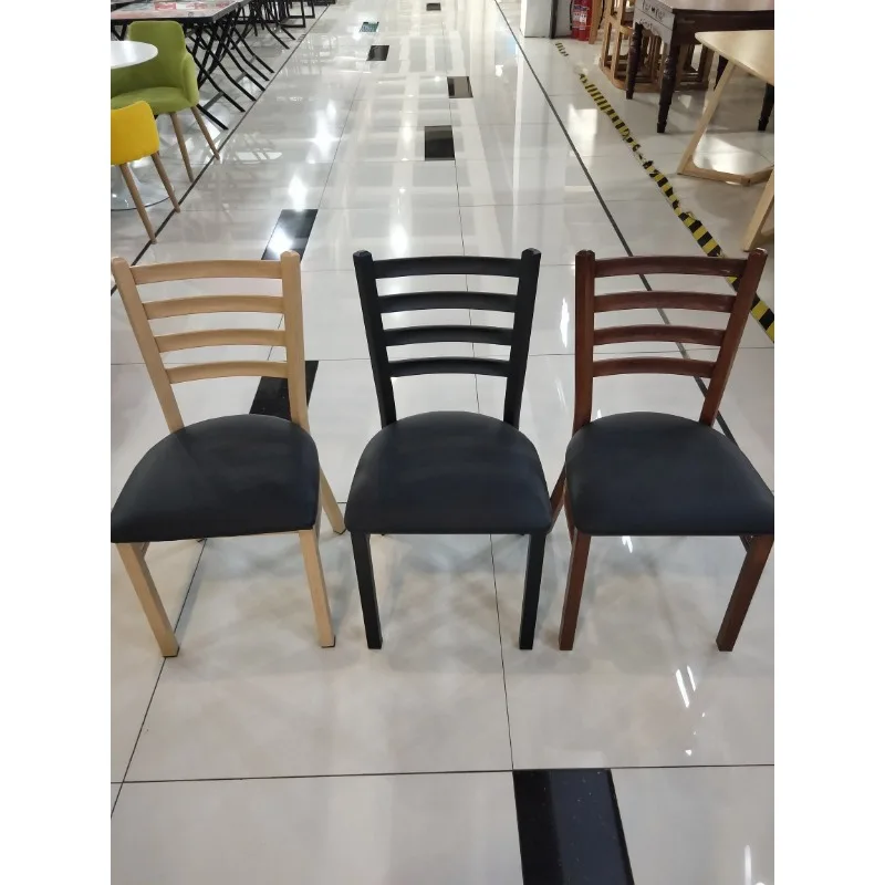 Morden Furniture Solid Wood Modern Design Restaurant Chairs with Natural Color PU Leather Cushion for Home Bar Cafe Hotel Use