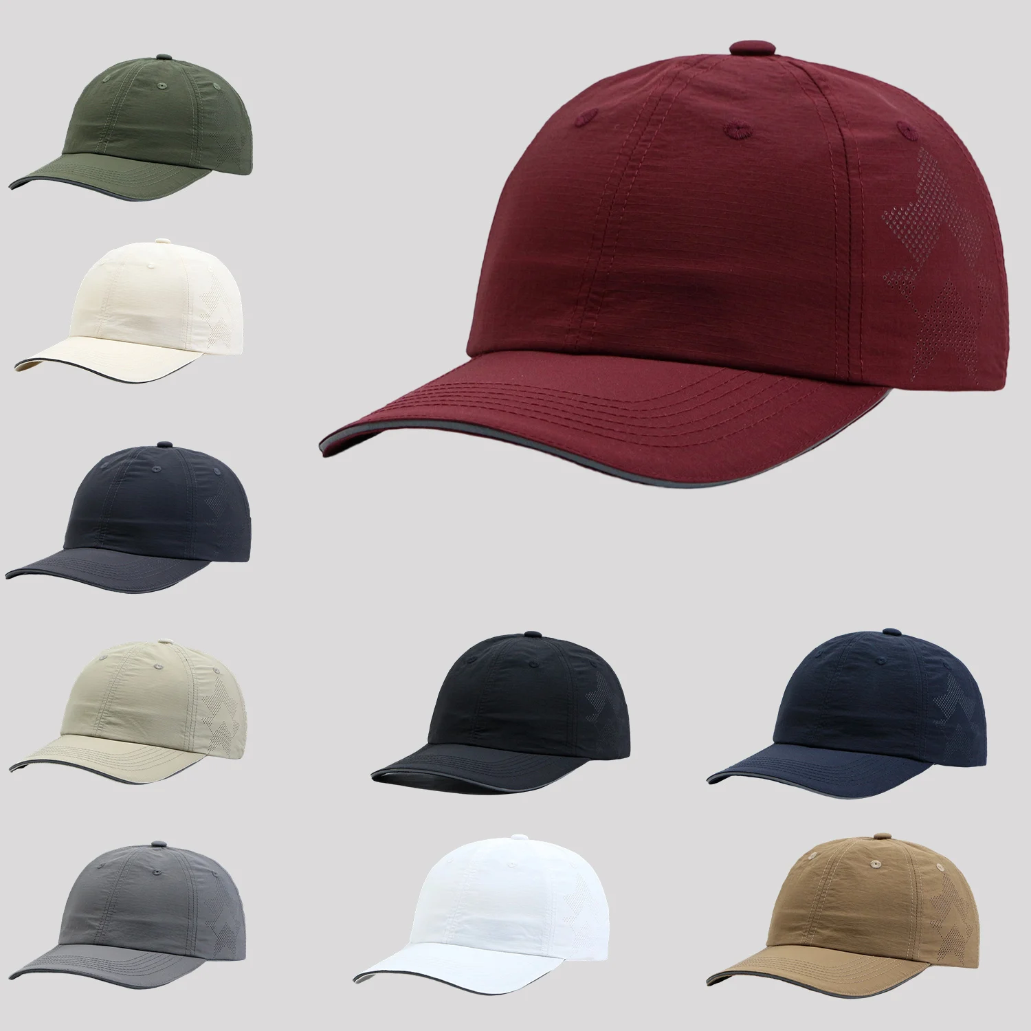 

New Arrival Korean Style Outdoor UV Protection Baseball Cap Quick-Dry Breathable Plain Solid Color Dad Hat for Casual Daily Wear