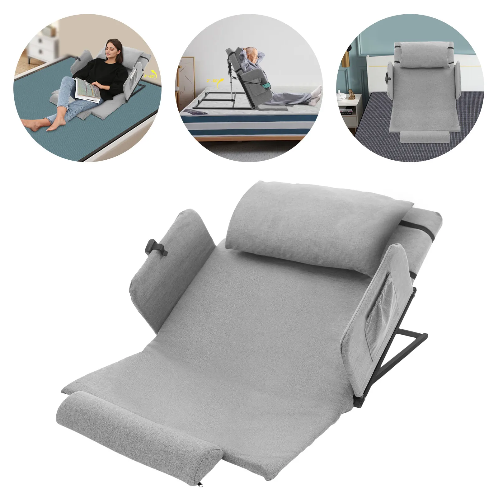 

2-80° Electric Lifting Bed Backrest Adjustable Back Rest Bed Sitting Backrest US