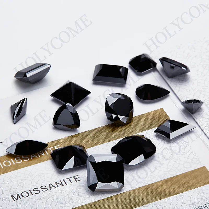 Moissanite HMOL Black Marquise Asscher Radiant Emerald Kite Cushion Princess Heart Oval Pear Triangle Trillion Brilliant Cut