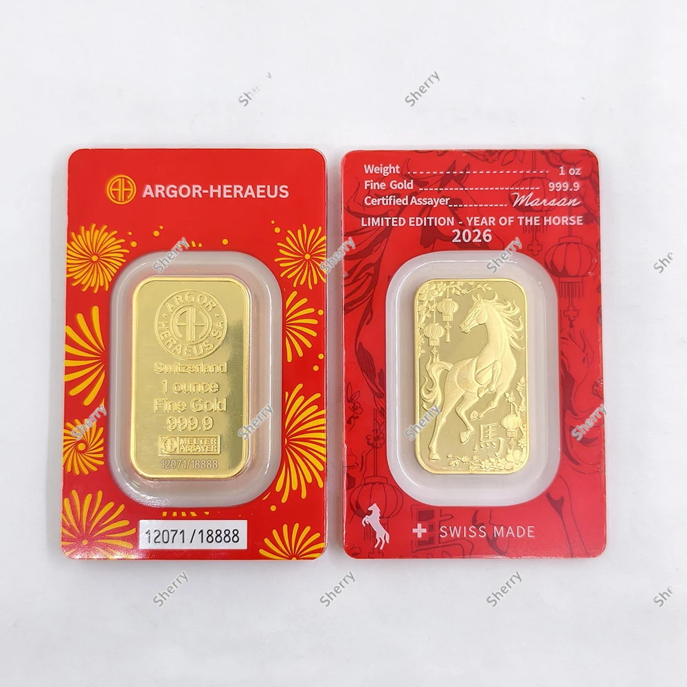 Swiss Gold Bars Snake  Argor Gold Bar Orange 1\2.5\5\10g Gold Bar Non-Magnetic Copper Bullion Investment Collectible Gift Crafts