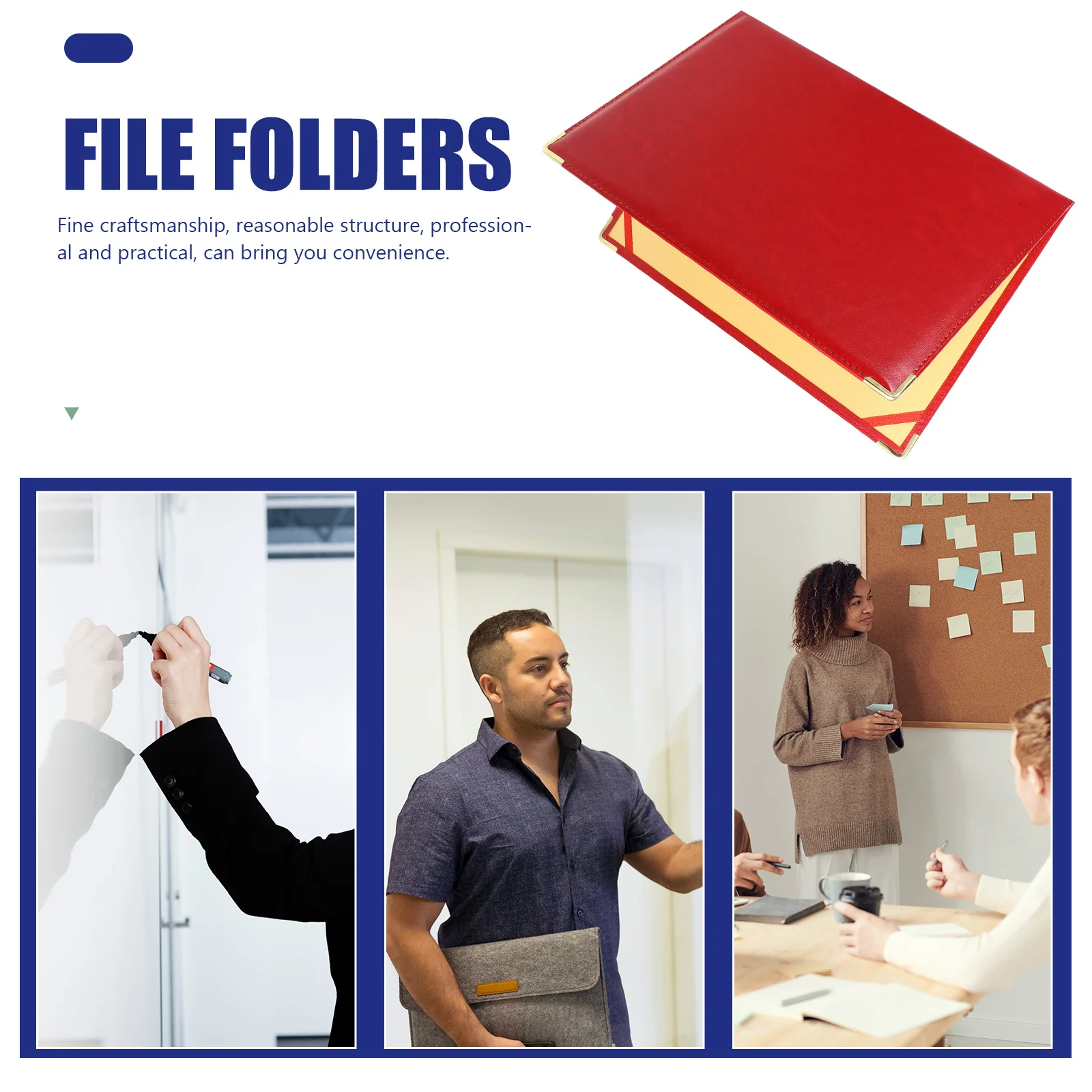 

Large Red Document Folder Portable Portfolio Organizer For Office Business Notes File Storage Board Binder Resume Folder