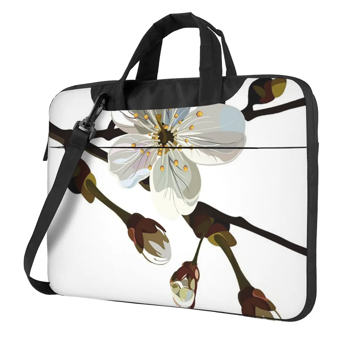 Japanese Sakura Cherry Blossoms Crossbody Laptop Bag Case Computer Bag 13 14 15.6 Inch Notebook Pouch for Macbook Pro Lenovo