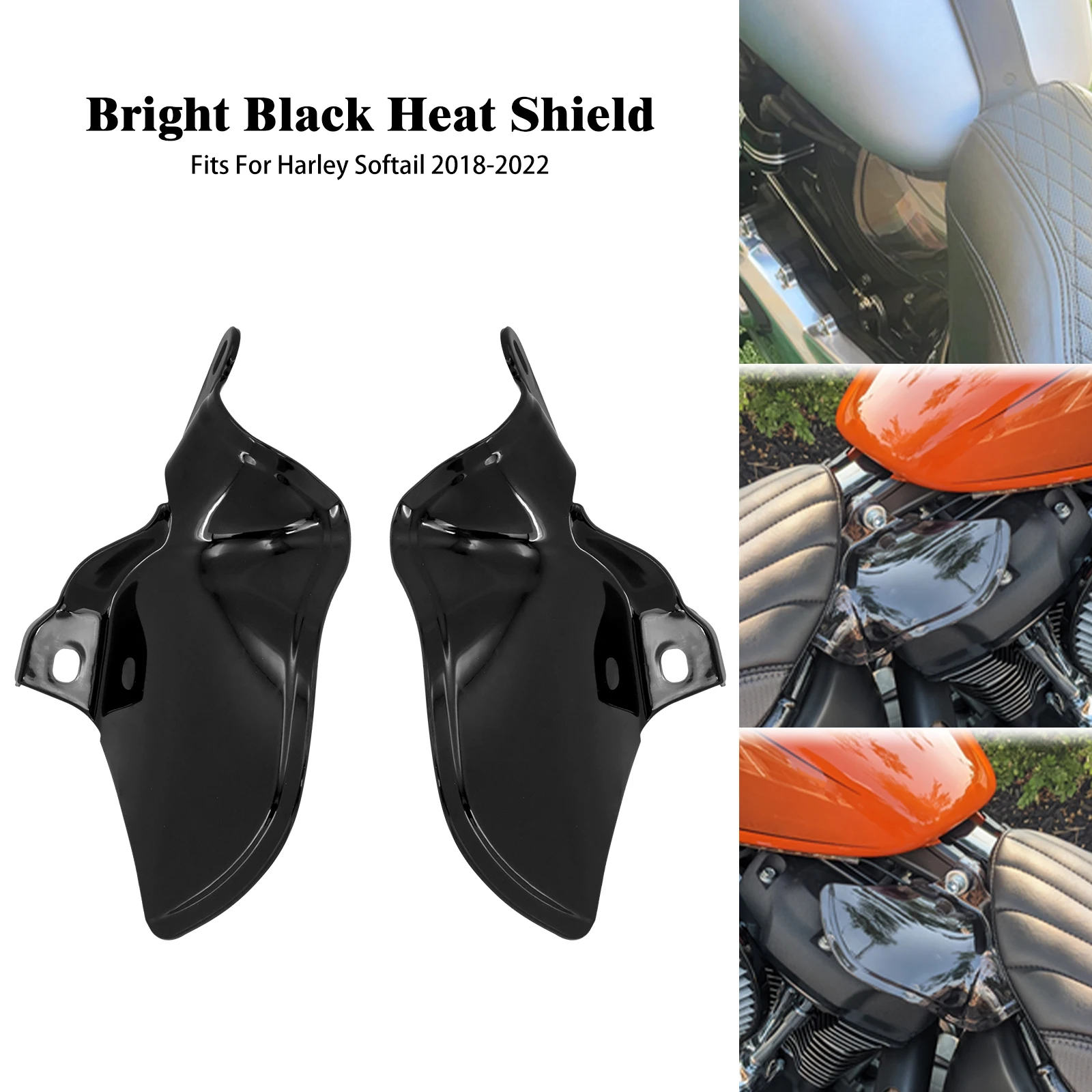 Motorcycle ABS Saddle Shields Heat Air Deflectors For Harley Softail Fat Boy Breakout Heritage Slim FLSL 2018-2024