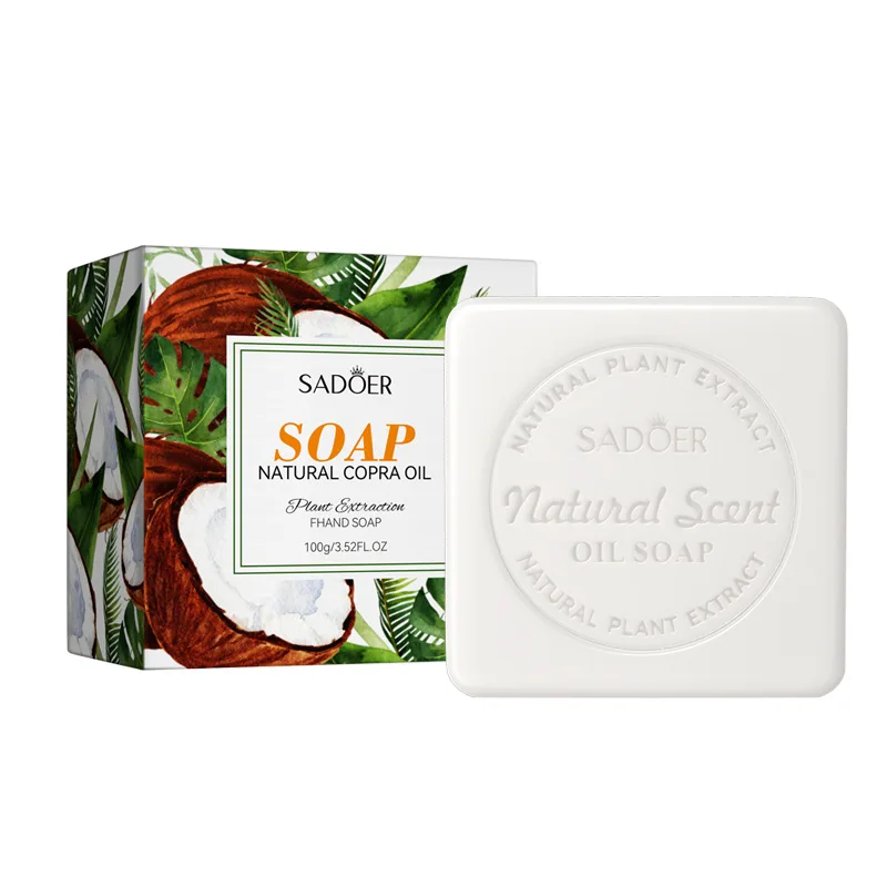 

1Pcs Natural Coconut Essential Oil Soap Body Cleansing Handmade Soap Oil-Control Face Wash Lubrication Moisturizing Soaps 100g