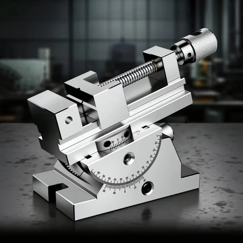 Universal Flat Jaw Precision Vise, Rotating Vise, Size 2 To 3 Inches, 360° Rotation Adjustable Angle, Vertical Tilt Up To 50°