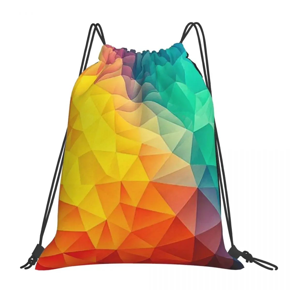 Abstract Multi Color Cubizm Painting Backpacks Drawstring Bags Drawstring Bundle Pocket Sports Bag BookBag For Man Woman School