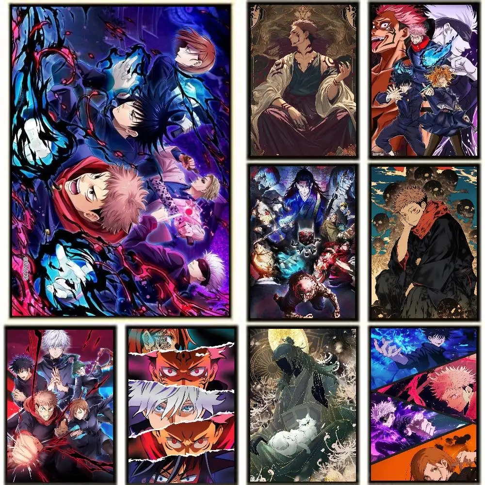 Jujutsu Kaisen Anime Posters High Quality Self-adhesive Wall Art Decorations Color Prints Sticky