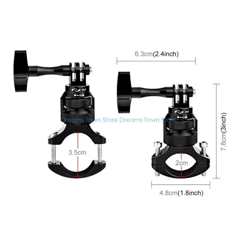 حامل مقود دوار HX6A مضاد للاهتزاز 360 درجة لكاميرات الحركة الخاصة بالدراجة النارية