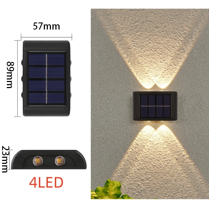 Solar LED-buitenlicht Solar-verlichting Sensorlamp Straatverlichting Buitentuindecoratie Garland Waterdichte zonne-wandlamp