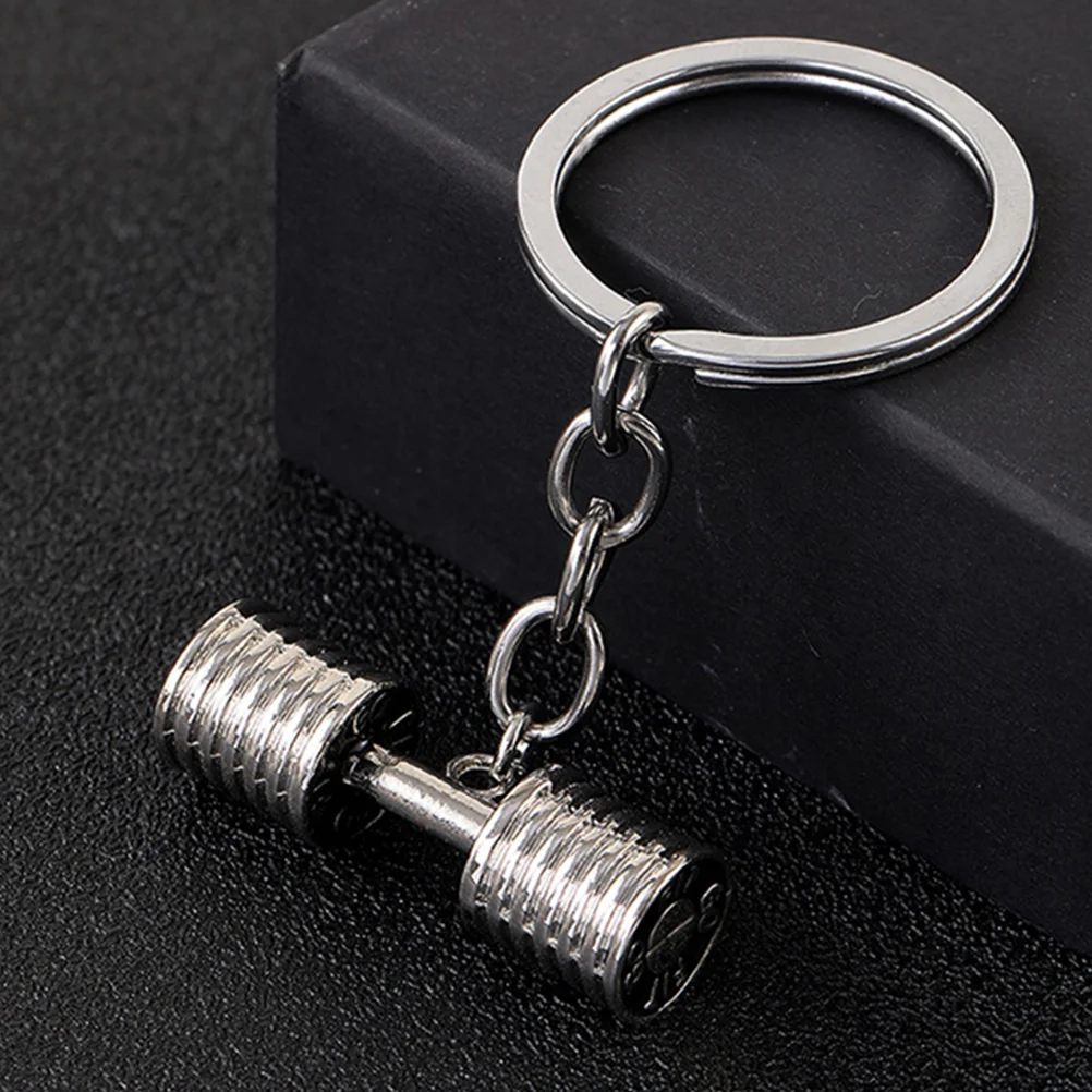 3 Pcs Key Chain Hanging Pendant Keychains Metal Dumbbell Gym Charm Rings Creative for Women Bodybuilding Keyring Fob