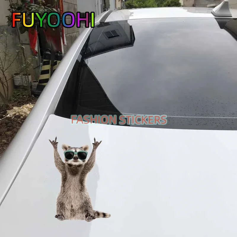 FUYOOHI Car Stickers Add a Touch of Fun to Your Bathroom with this Adorable Raccoon Toilet Lid Decal!