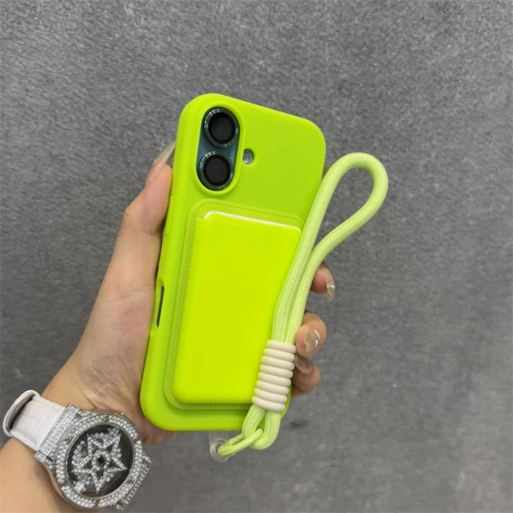 

Чехол для iPhone 16 Pro Max, зеленый, с магнитным кардхолдером, мягкий на ощупь, модный, совместим с iPhone 15, 14, 13, 12, 11