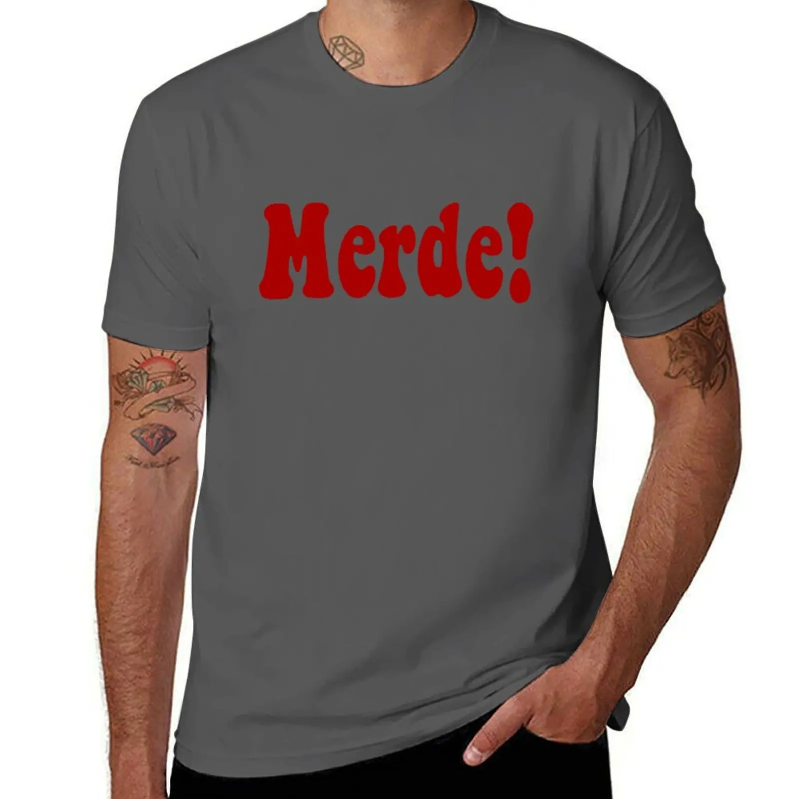 

Merde! T-Shirt Basic Plain Short Sleeve Crew Neck Tee