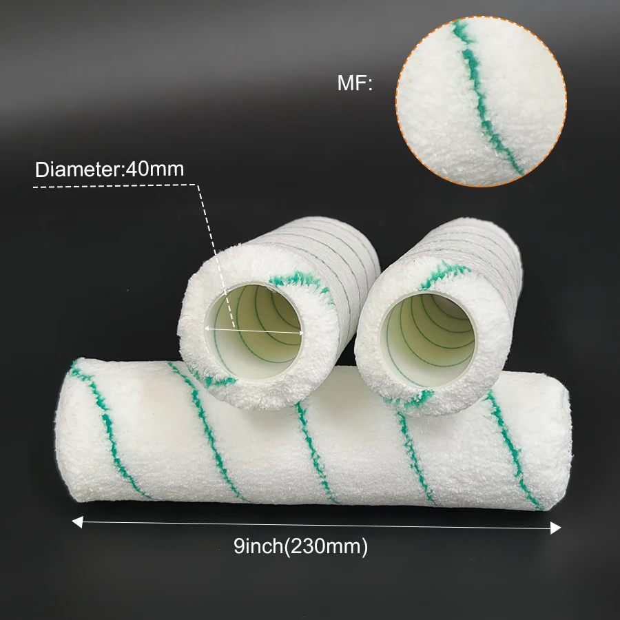 10 peças rolo de pintura de gaiola de microfibra tecida de 9 polegadas x 1,5 "com pilha média