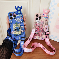 For Samsung Galaxy A12 A11 A71 A51 A52 A22 A02s A32 A13 A53 A03s A04s A20s A33 A73 A23 Shy Stitch Case With Holder Rope