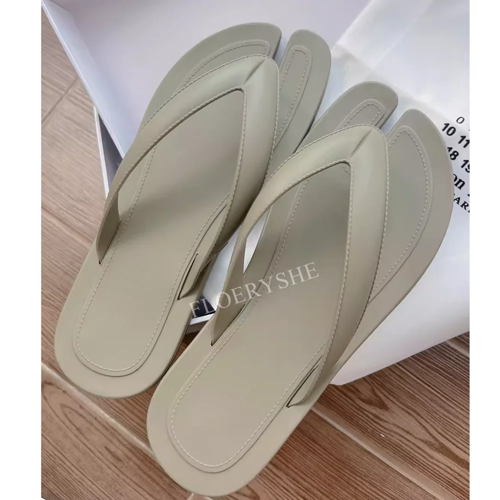 Chinelos casuais flip-flop para mulheres, sólido, dedo do pé redondo, confortável, praia, fora, sapatos plus size, nova chegada, frete grátis