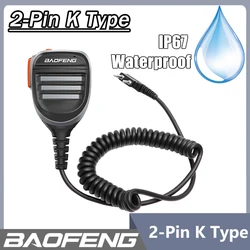 Baofeng UV-17 Pro PTT Waterproof Walkie Talkie Speaker Radio Microphone Keenwood 2-Pin K Type Handheld Mic for UV-82 UV16 UV17