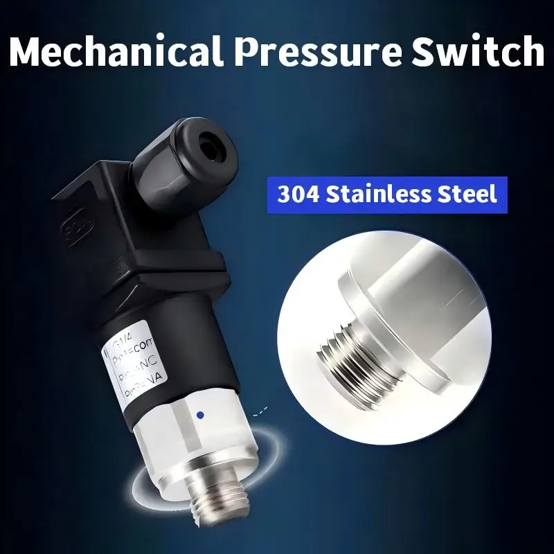 10-100bar Mechanical Pressure Switch Controller 20-200bar 0-8bar 0-400bar NO/NC Oil Gas Water Pressure Control G1/4 NPT14