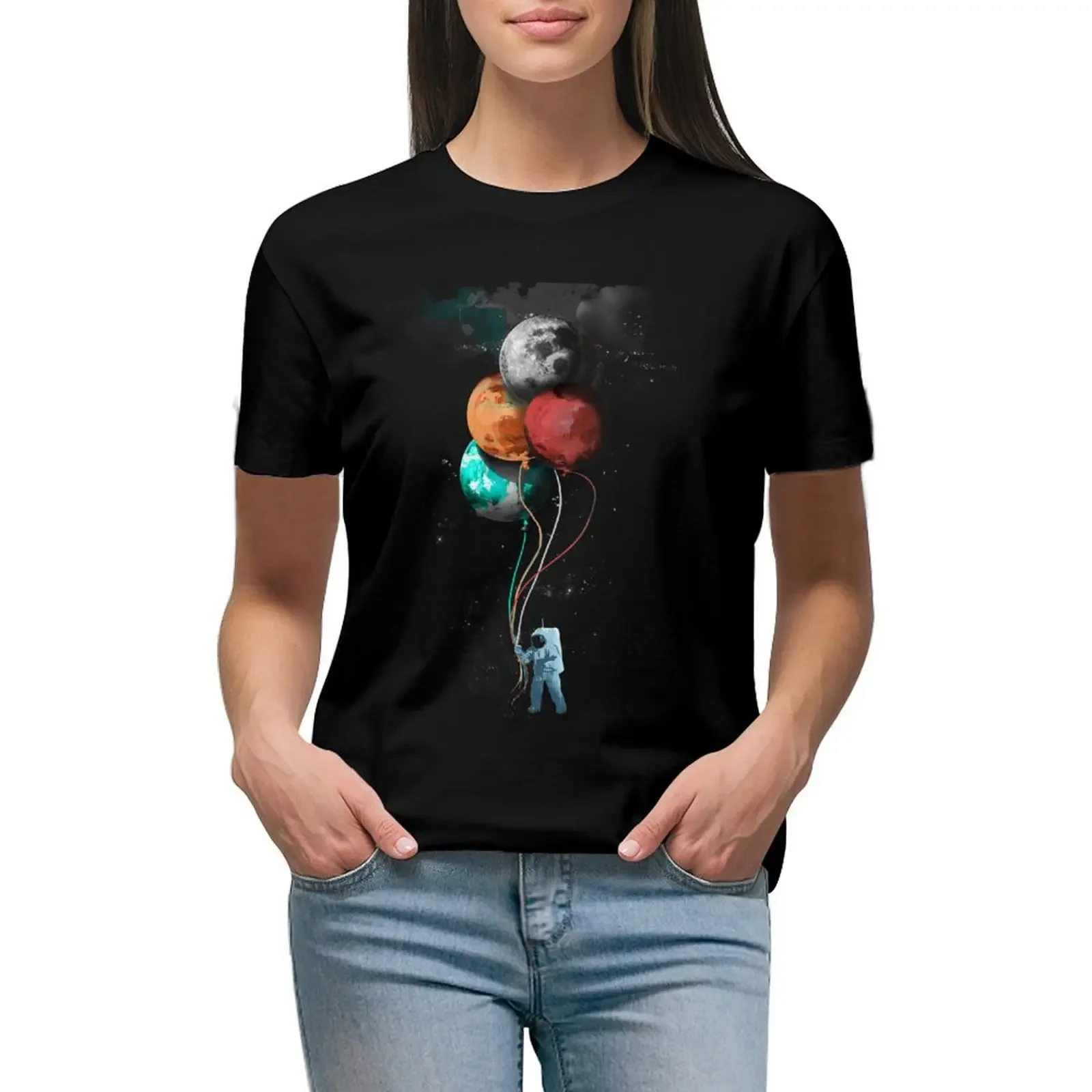 

The Spaceman's Trip T-Shirt lady clothes aesthetic clothes Blouse heavyweights plus size t shirts for Women loose fit