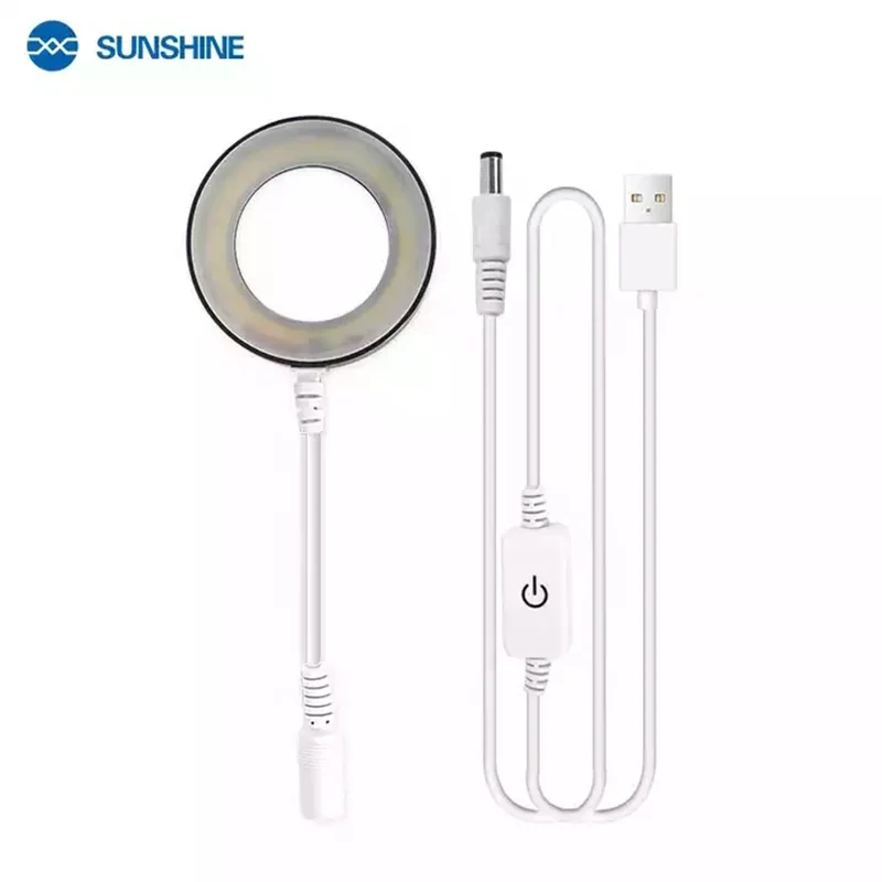 Sunshine SS-033C Microscope 36 LED White Light Source Dust-Proof Mirror Ring Lamp Anti Fume Protector Doubling Magnifier