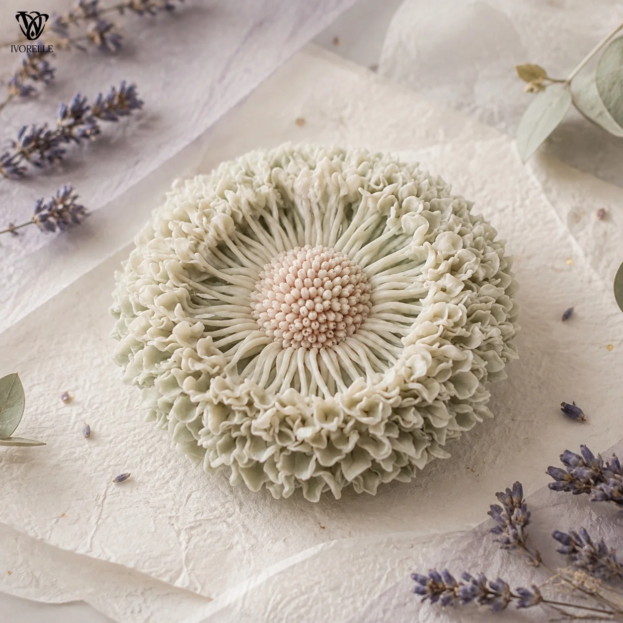 IVORELLE Flower Silicone Candle Mold Layered Petals And Granular Stamen For Wax Resin Plaster Soap DIY Home Decor Craft view 3