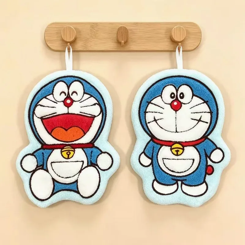 Doraemons Cute Hanging Towel Kitchen Hand Towels Bathroom Soft Absorbent Handkerchief Cartoon Anime Character Kawaii Dishcloth