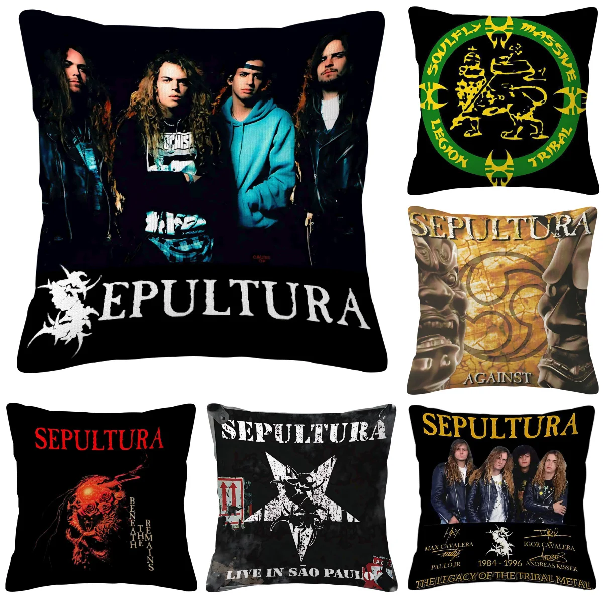 S-Sepulturas Heavy Rock Band Pillowcase Decorative Cushion Covers for Living Room Cushions Personalized Gifts Cover Pillow Anime