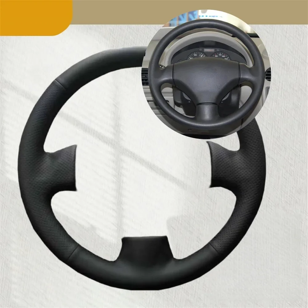 غطاء عجلة قيادة السيارة لبيجو 206 2002 2003 2004 2005 2006 مايكرو الألياف الجلدية عدم الانزلاق اكسسوارات السيارات توجيه التفاف #1