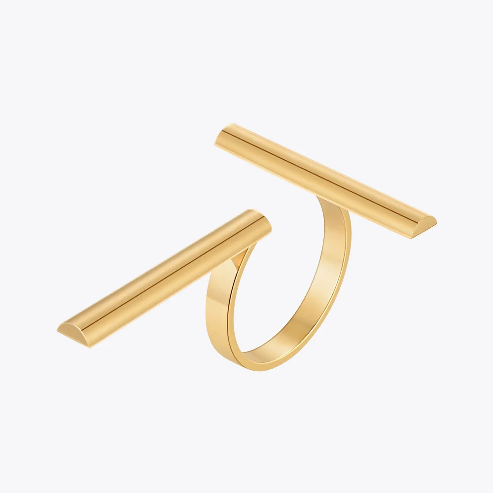 ENFASHION Irregular Rings For Women Anillos 18K Gold Plated Stainless Steel Ring Jewlery Hiphop Cocktail Gift Party R224165