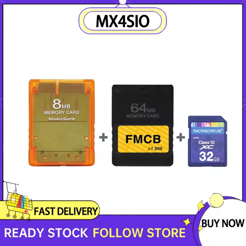 For PS2 Game Consoles DIY MX4SIO SIO2SD SD Card Adapter V1.966 64MB FMCB OPL1.2.0 Card Combo 17 orders New Accessory