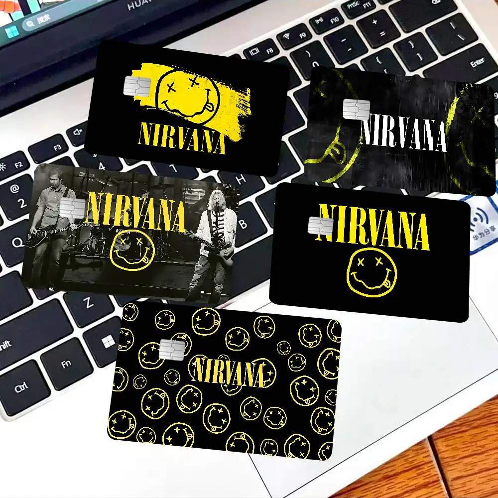 N-Nirvana Band Anime Spend Or Save Funny Shell On Off Ultra Thin No Fade Sticker Skin Cover Film For Debit Credit Card