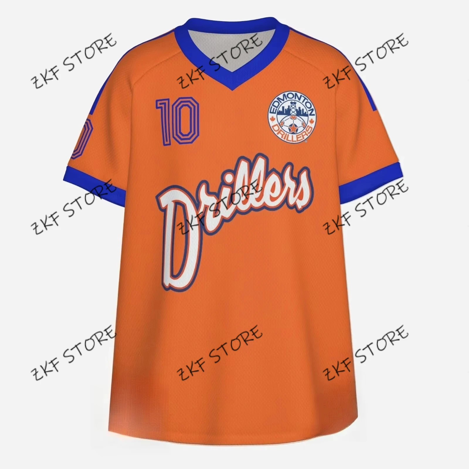 

Эдмонтонские дрилерс # Ретро-футболка (реплика) для мужчин, оранжево-синяя, дышащая, с коротким рукавом, винтажная, для футбола