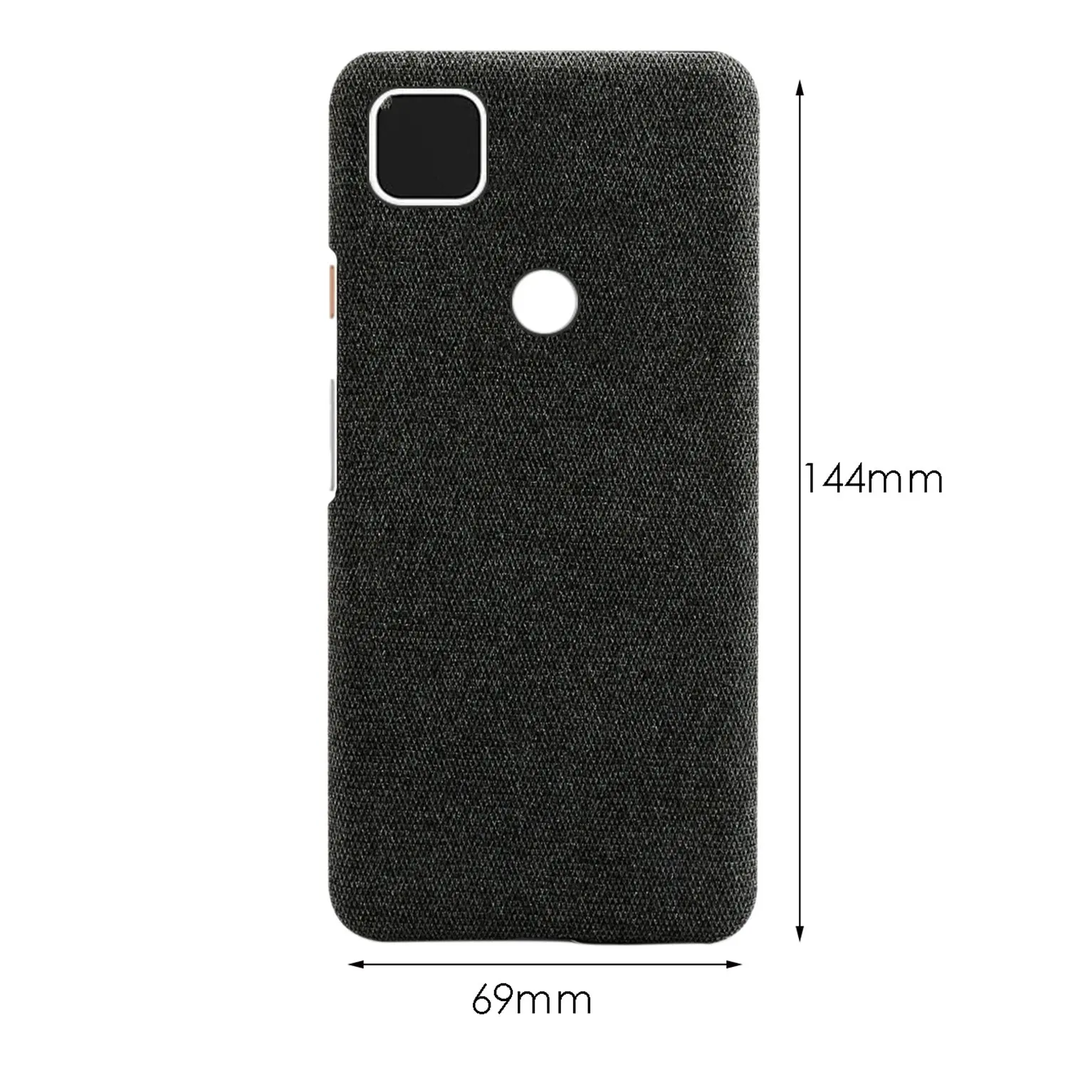

Pleased- Phone Shell Cloth Pattern Leather Case Google Pixel Anti Drop Protective Cover Suitable for Google Pixel 4A(Black)