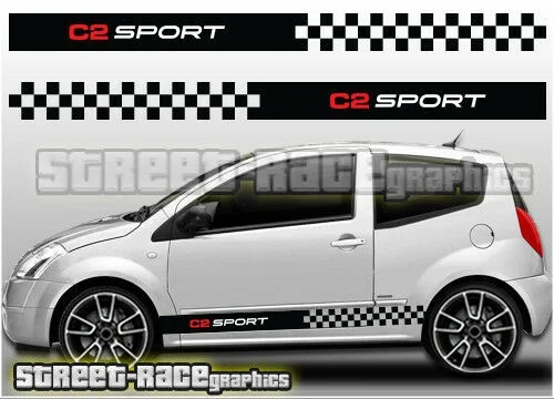 For x2 Citroen C2 002 side racing stripes graphics stickers decals vinyl